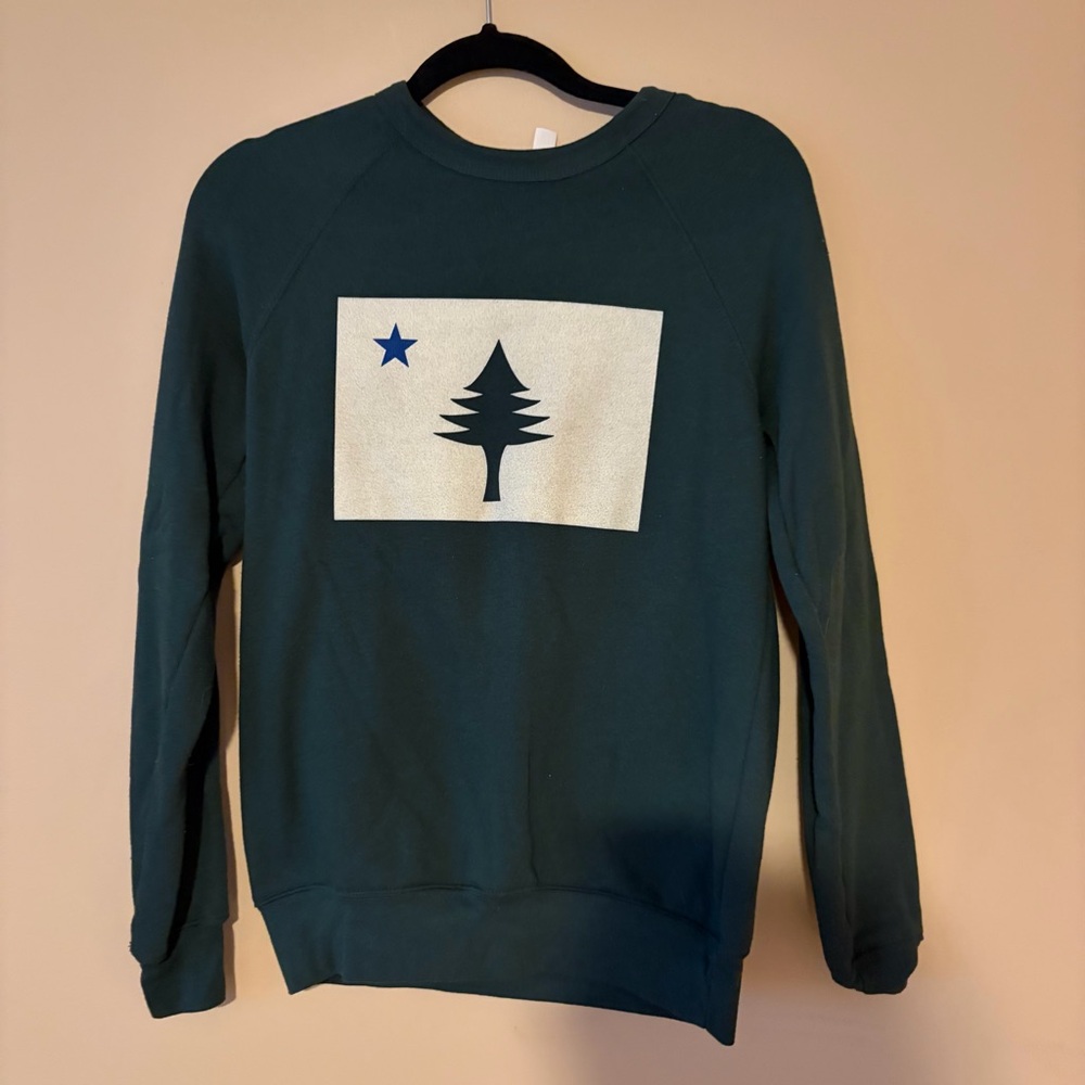 Bella Canvas Teal Sweatshirt with Tree and Star Design